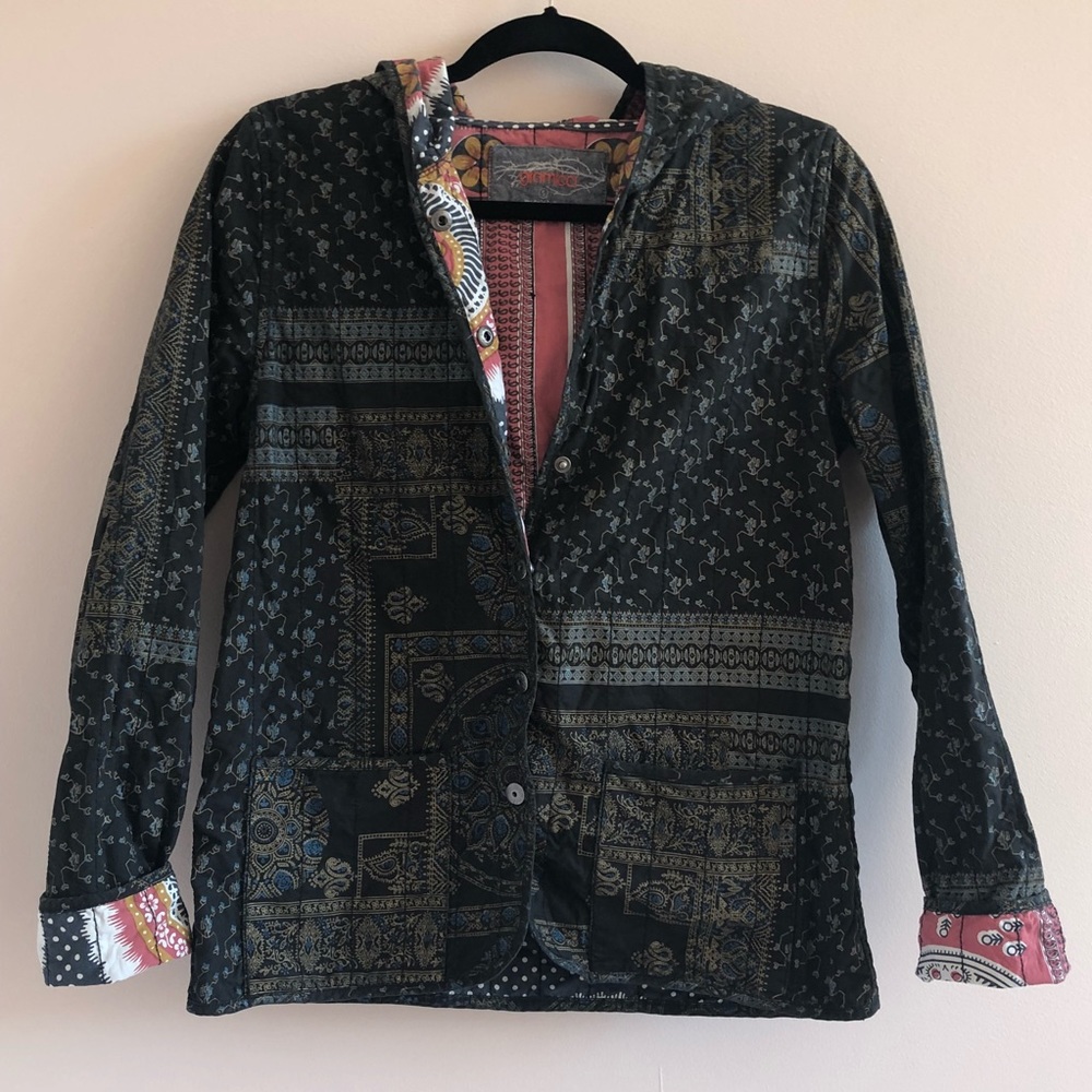 Boho quilted jacket with paisley design